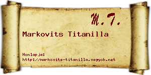 Markovits Titanilla névjegykártya